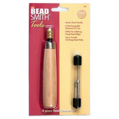 BeadSmith  4 pieces Diamond Bead Reamer Set with Wooden Handle * Jewelry Tool