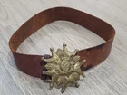 ABSTRACT OLD WORLD SUN HIPPI BOHO Folk BELT BUCKLE. Vtg Rare