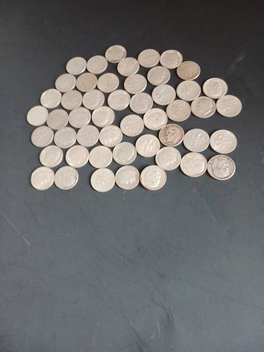 New Listing1960-1964 Silver Roosevelt Dimes. 50 Coin Lot.