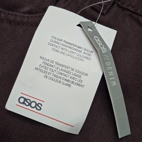 ASOS BROWN DENIM SKIRT 100% COTTON BUTTON FRONT WOMEN'S NWT - Picture 3 of 10