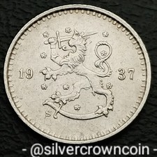 Finland 🇫🇮 25 Pennia 1937 S. KM#25. 25 Cents coin. Rampant Lion. Suomi.
