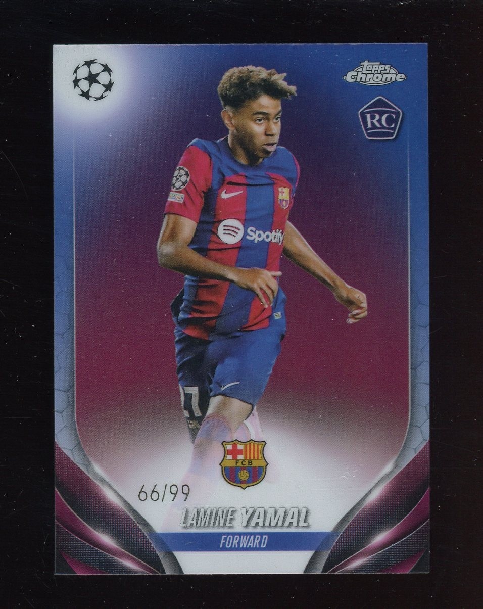 2023-24 Topps Chrome Blue Refractor #64 Lamine Yamal RC Rookie 66/99