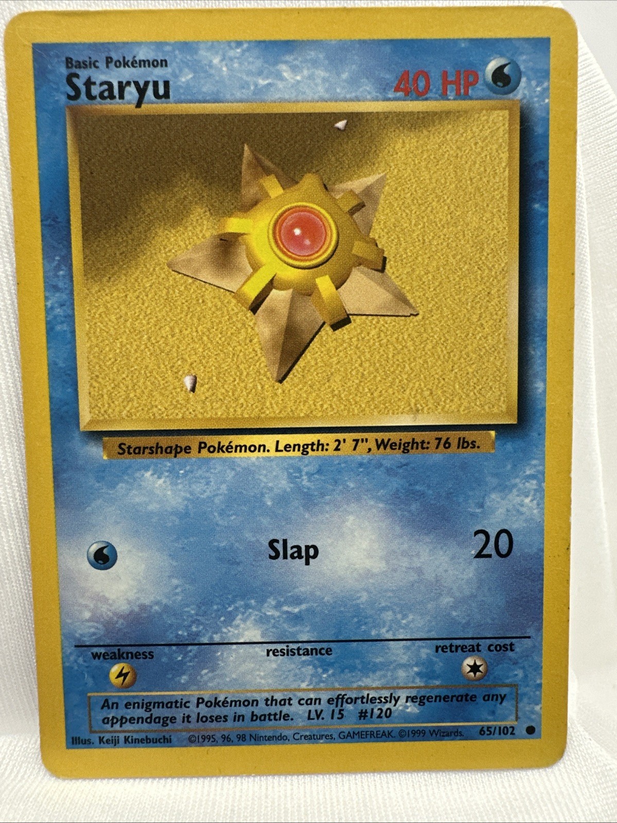 1999 Staryu 65/102 Pokémon TCG Base Set Vintage Unlimited Regular Common LP