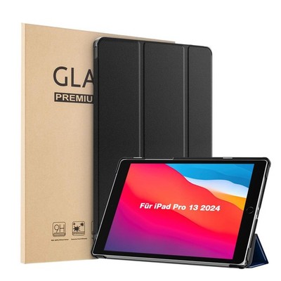 Tablet Schutzhülle für Apple iPad Pro 7. Gen 13 2024 Hülle Cover Schwarz Glas