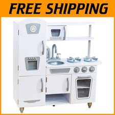 Kids' Wooden Play Kitchen - Retro Style, Realistic Details