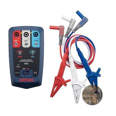 Sanwa Electric Instruments KS3 Motor Phase Inspector 3-Phase Tester 75-500V New