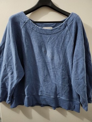 Mara Hoffman Sweatshirt Womens XL Blue Oversize Pullover Organic Terry Cotton