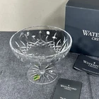 Vtg Waterford Crystal Lismore Footed Compote Candy Bowl Signed Ireland Box 4.5"H
