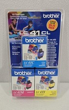 Genuine Brother LC 41 CL Cyan, Yellow, Magenta Ink Cartridges Sealed