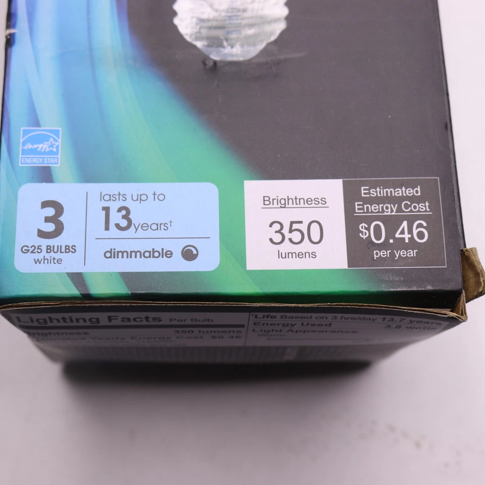 (3-Pk) Feit Electric Dimmable Globe LED Light Bulb Daylight White 40W - Image 4 of 4