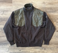 Beretta Shooting Jacket Sweater Mens L 100 Wool Full Zip Loden Outdoors