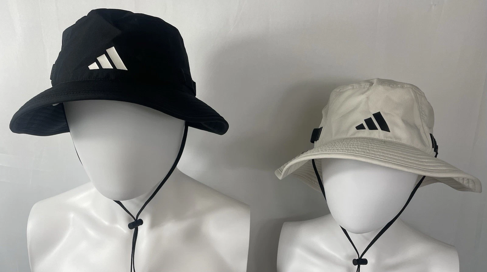Adidas Lot of 2 Unisex Victory Bucket Hats Black & Cream Climacool UPF 50+ NWT
