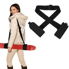 Ski Strap, Adjustable Ski Carrier Shoulder Straps,Black 45.7"