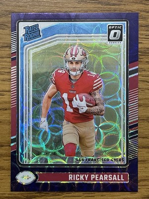 2024 DONRUSS OPTIC PURPLE SCOPE RATED ROOKIE #284 RICKY PEARSALL 49ERS NICE!!