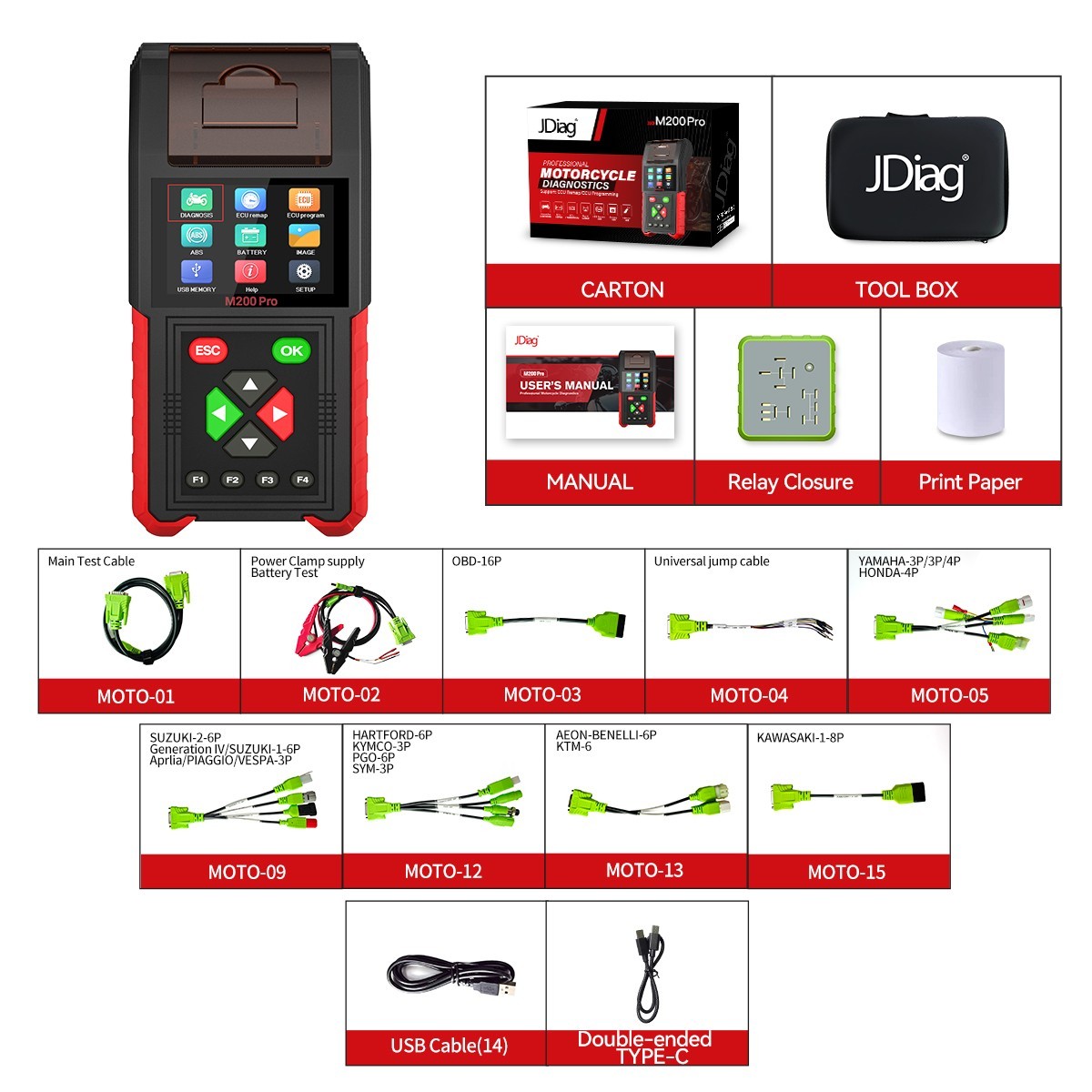 2025 JDiag M200pro Motorcycle Diagnostic Scanner M200 PRO | eBay