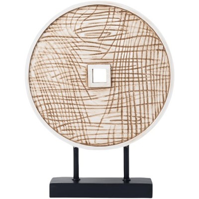 Unique Round Coin Sculpture Decorative Objects for Shelf Home Decor Accents, ...