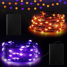 2 Pieces Halloween Fairy String Lights 10 Ft 30 LED String Lights Copper Wire Fa