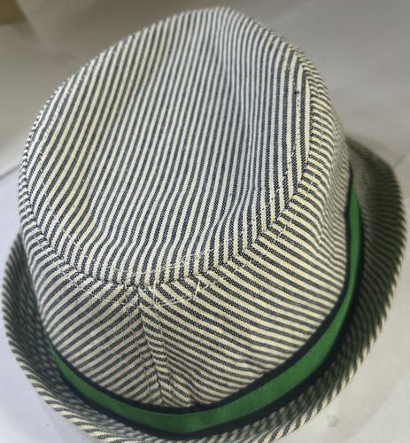 The Children’s Place Fedora Striped Hat Navy/green Preppy Church China Size 7-8 - Picture 3 of 4