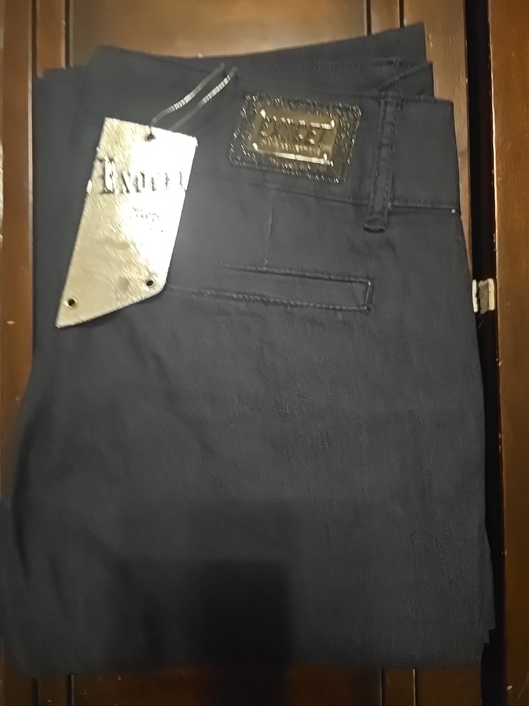 NWT Exocet Size 11 Stretch Jeans Black Colored New In Bag Wide Leg