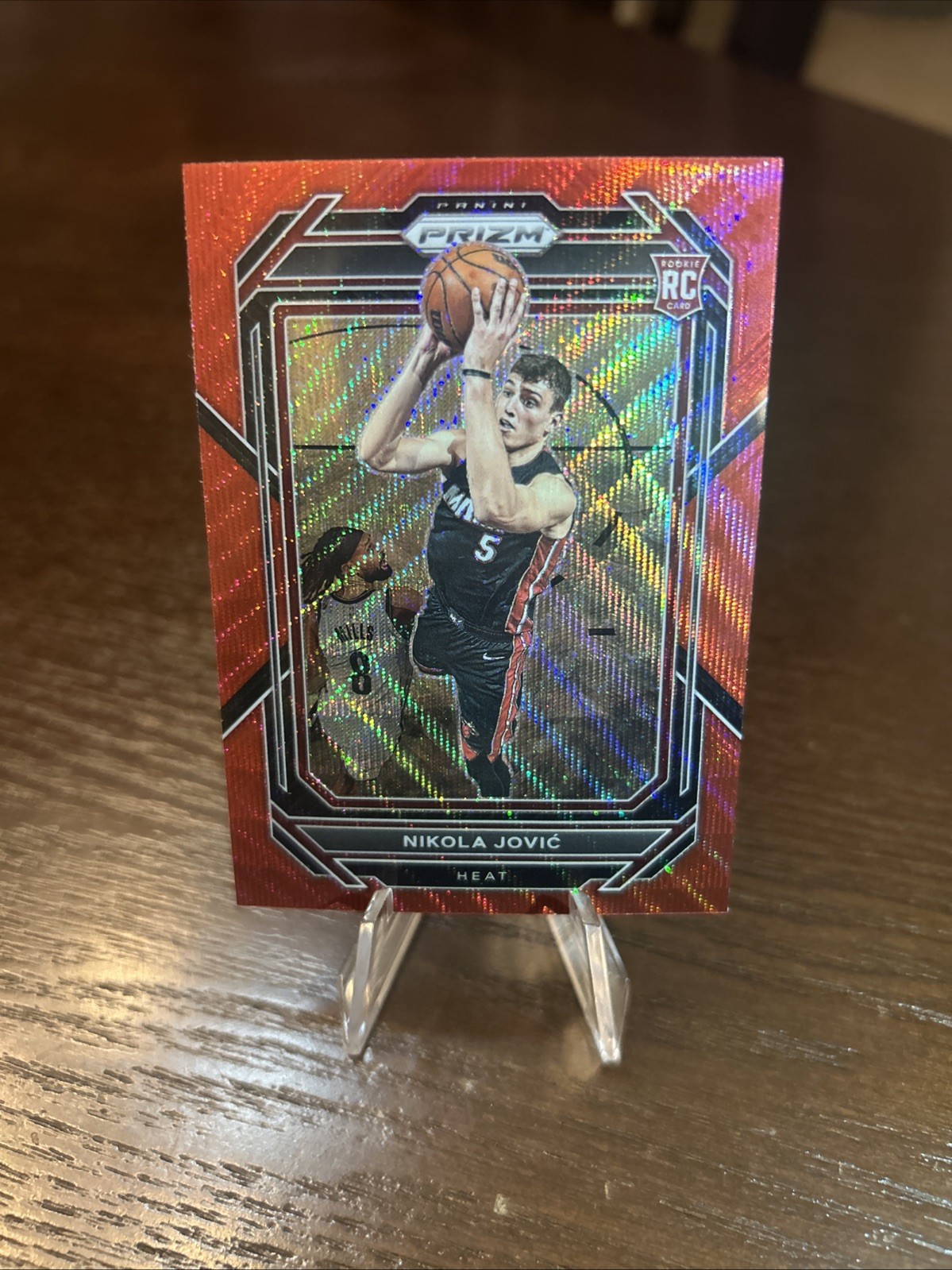 2022-23 Panini Prizm - Nikola Jovic #236 Red Ruby Wave Prizm Miami Heat