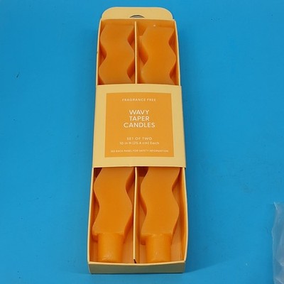 10  Set of 2 Wizard Gold Wavy Shaped Taper Candle by Room Essentials