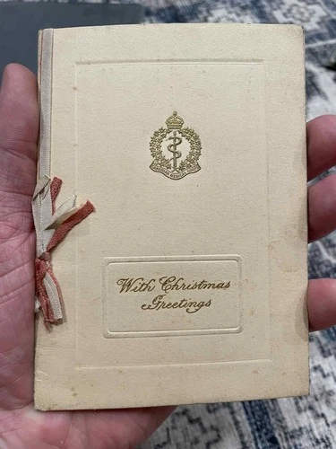 x2 WW1 WWI Military Army Canadian Medical Corps Christmas Card 1916 Kent England
