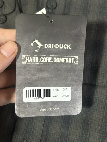 Dri-Duck Paseo Plaid Shirt Men’s Small Gray Vented Back Hiking Button Up NWT - Picture 4 of 20