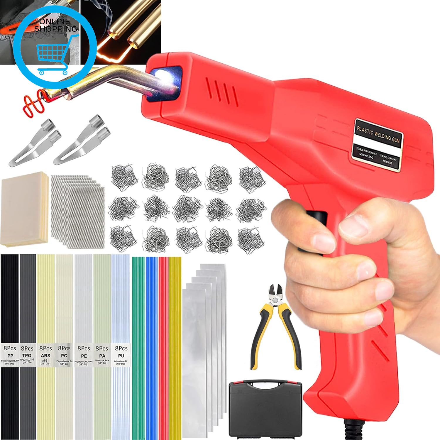 150W Plastic Welding Kit&Plastic Welder,2 In1 Plastic Welder Gun Soldering Kit,H