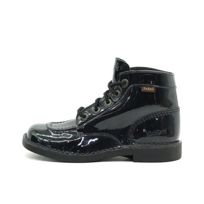 Kickers Damen Kick Hi Stiefel Schwarz Leder Knöchelhoch Gepolstert EU 39