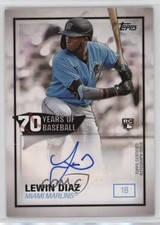 2021 Topps 70 Years of Baseball Series 2 Lewin Diaz #70YA-LD Auto 13nz