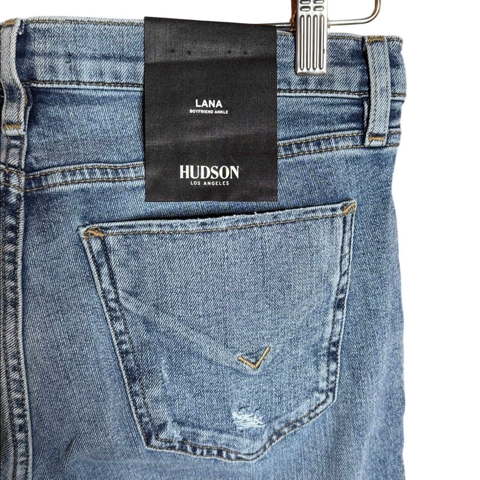 Anthropologie Hudson Lana Boyfriend Ankle Jeans Everlast Blue Size 28 image 10