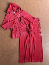 Vintage Y2K Juicy Couture Velour Tracksuit Set Size Large Hoodie Pants