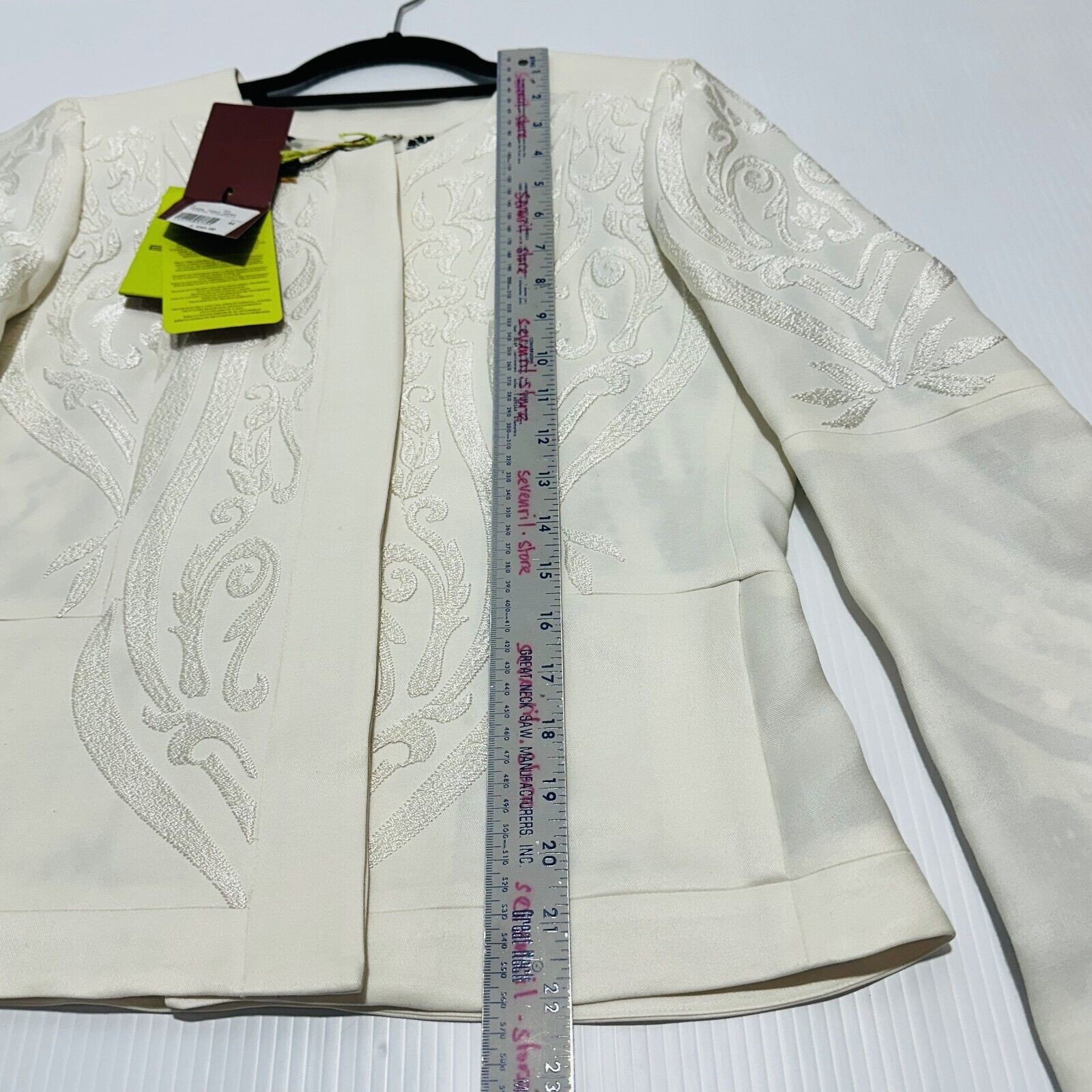 ETRO 44 US/8 Milano Jacket White Silk Lined embroidered Button Front NWT $3550 image 3