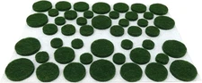 9423 Self-Adhesive Felt Surface Protection Pads, Assorted Sizes, 46-Count, Green