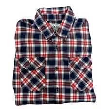 Dixxon Flannel American Summer Men's XL Red Blue Plaid Button Shirt NWOT