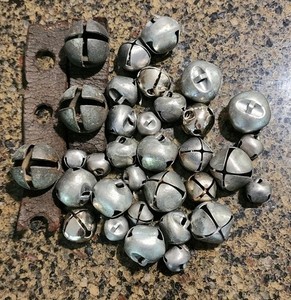 Large Lot of Vtg. SILVER Tone JINGLE BELLS  Metal Craft Holiday Bells