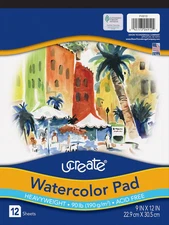 Pacon Watercolor Pad 9x12 in,90Lb, white Art Paper for Painting