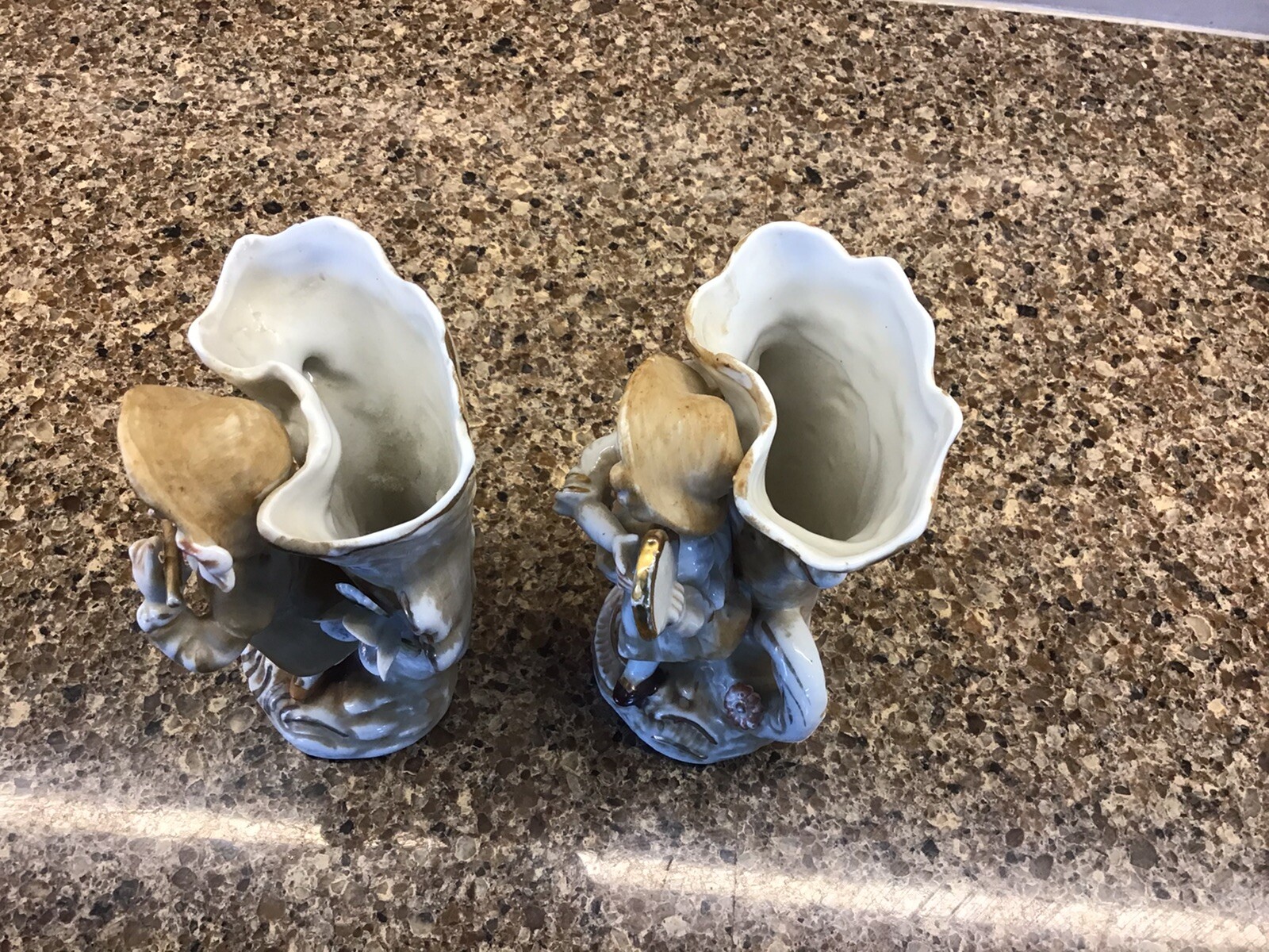 Vintage Betson Japan Vase Porcelain Boy w/ Flute Girl W/ Tamborine Hand Painted eBay