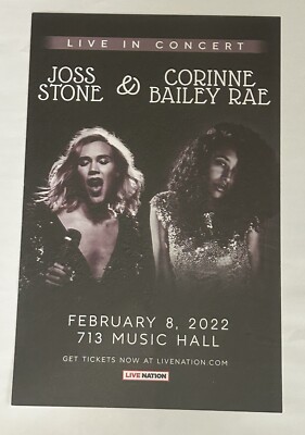 Joss Stone & Corinne Bailey Rae Houston 11X17 Poster.  2/8/2022