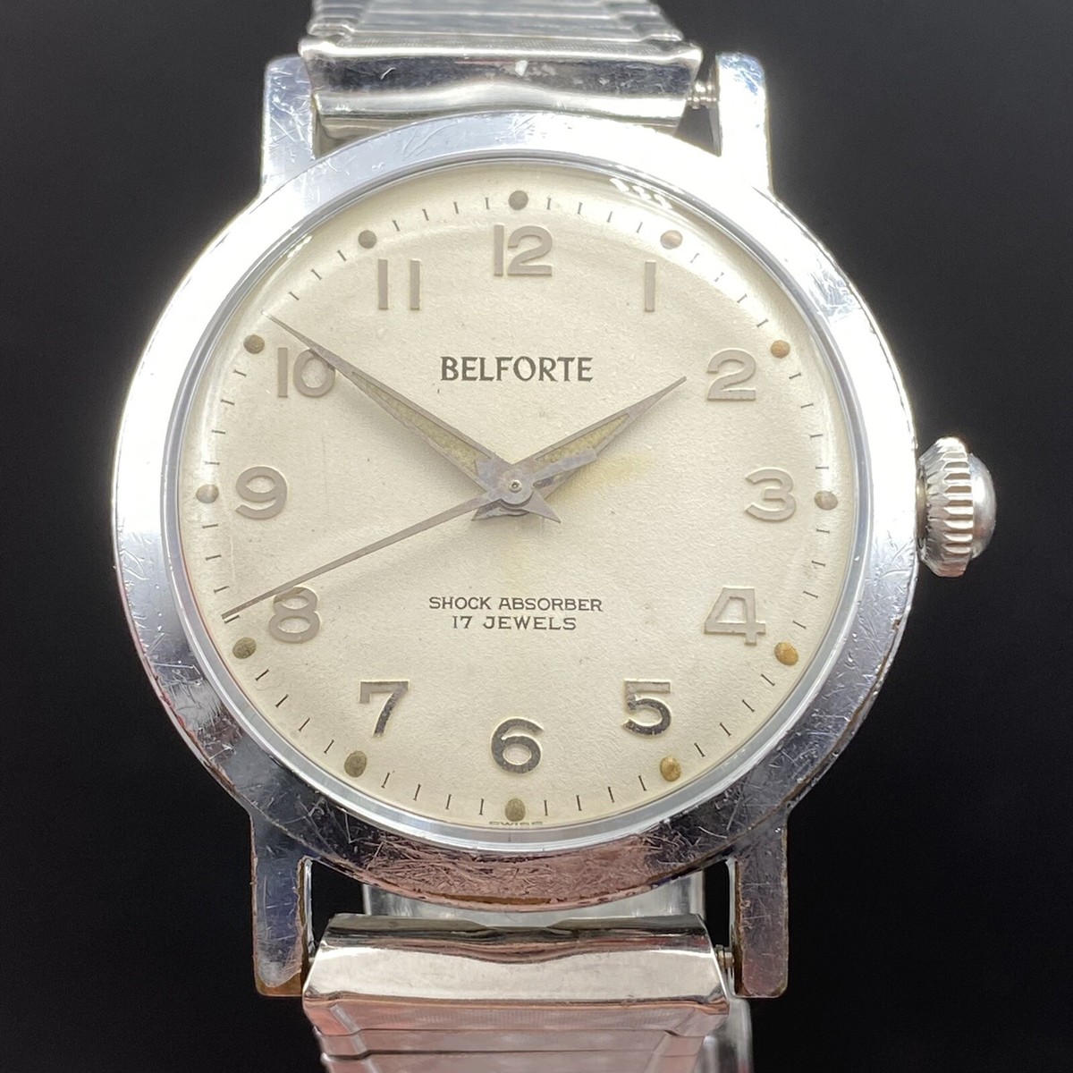 Vintage Belforte Shock Absorber 17 Jewels Antimagnetic 11B25 Swiss