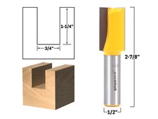 3/4 Diameter X 1-1/4 Height Straight Router B...