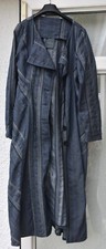 Stunning Out Of Exile Textured Cotton Blend 45" Long Indigo Maxi Coat Size 2 12