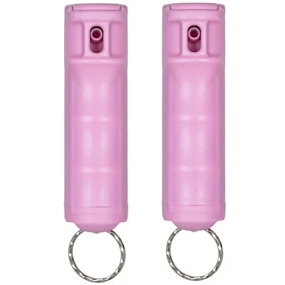 2 PACK Police Magnum pepper spray 1/2oz PINK Flip Top Keychain Defense Security