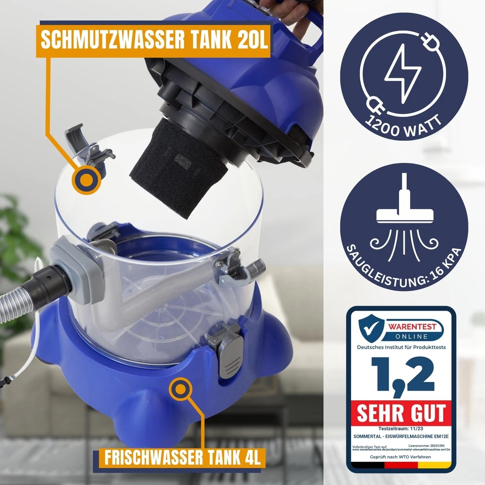 Waschsauger Nass Trockensauger XXL Polsterreiniger 1200W - Albatros HYDRO 7500 - Bild 3 von 4