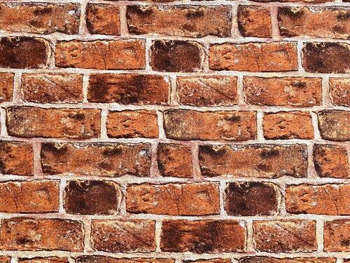 RED BRICK WALL bricks Curtain Upholstery Cotton Fabric Material EXTRA WIDE 280cm - Picture 3 of 9