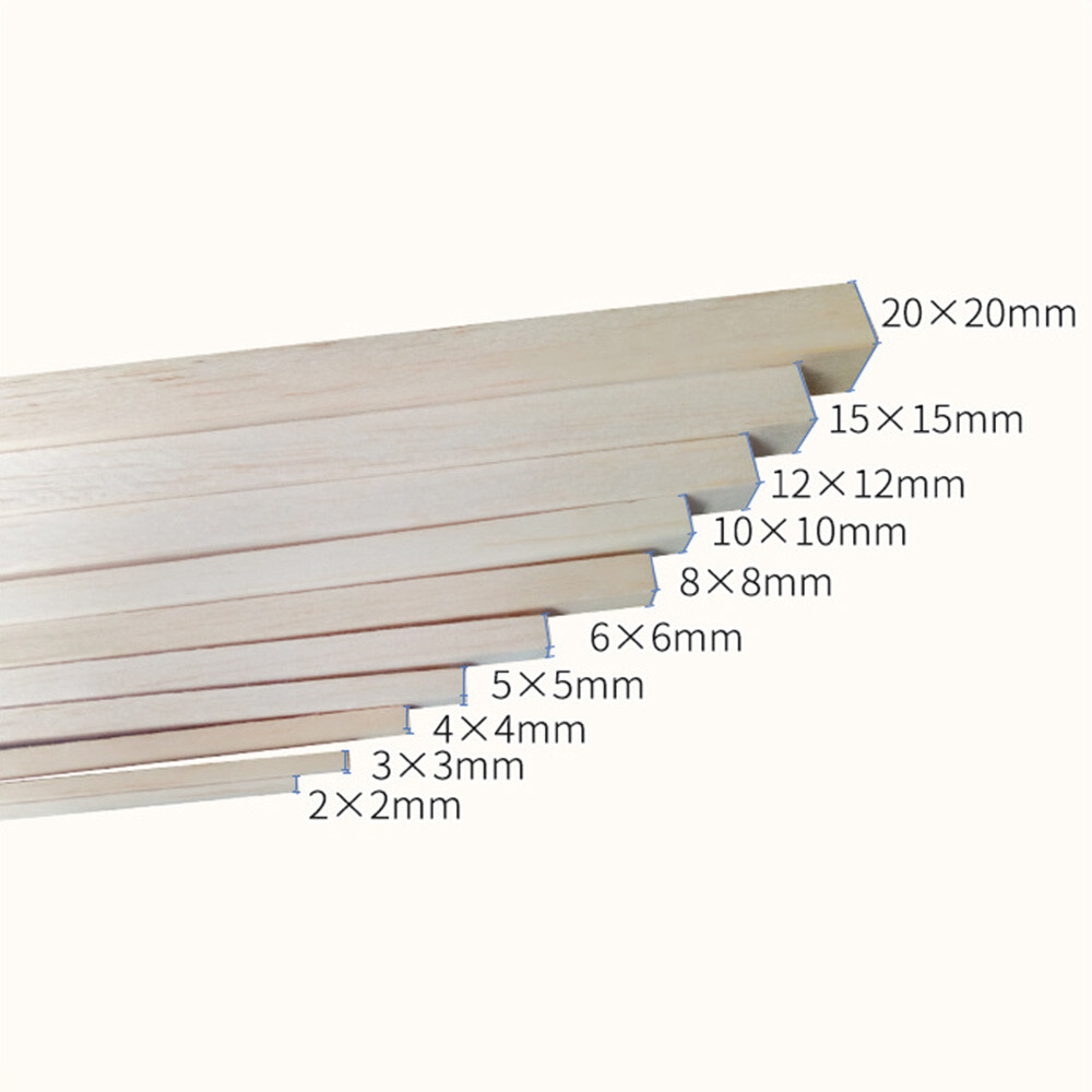 200 Bâtons En Bois De Balsa – 305x3x3mm, Pour Bricolage Et Modélisme - 2