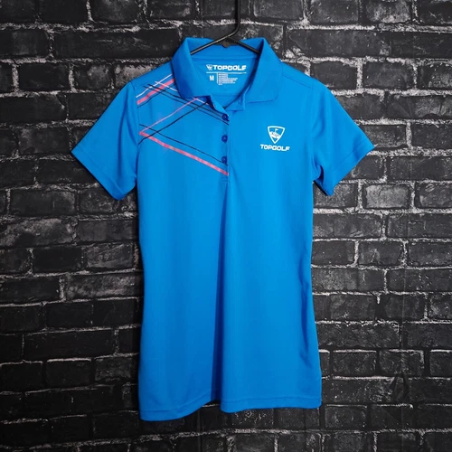Top Golf Womans Medium Blue Golf Polo Shirt