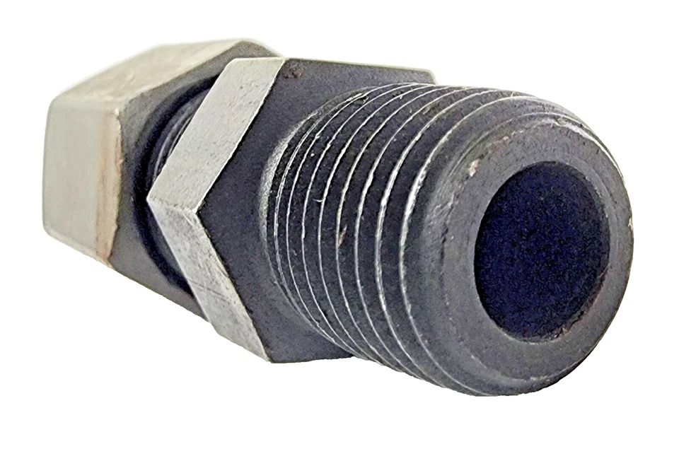 STEEL TUBE ADAPTERS (LOT OF 12) 3/8" COMPRESSION TO 1/4" NPT - Image 3 of 4