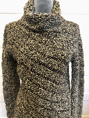 Will Smith Women's Sweater Soft Spongy Knit Striped Black White Size Small Italy