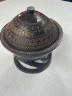 BOWL & LID WOOD CARVED ROUND DISPLAY similar to Ethiopian Gurage serving bowl — photo 1